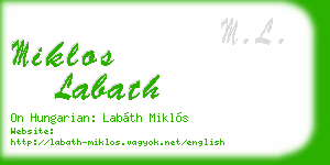 miklos labath business card